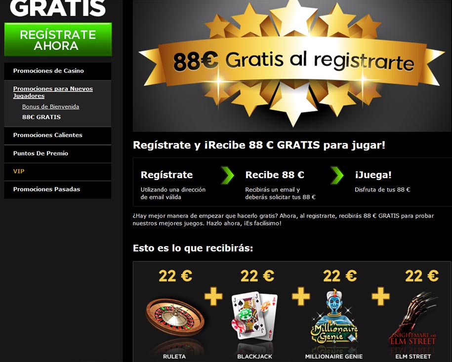 88 euros gratis al registrarse