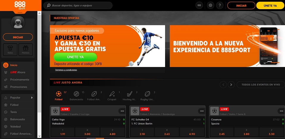 888 sport para apuestas deportivas en La Liga