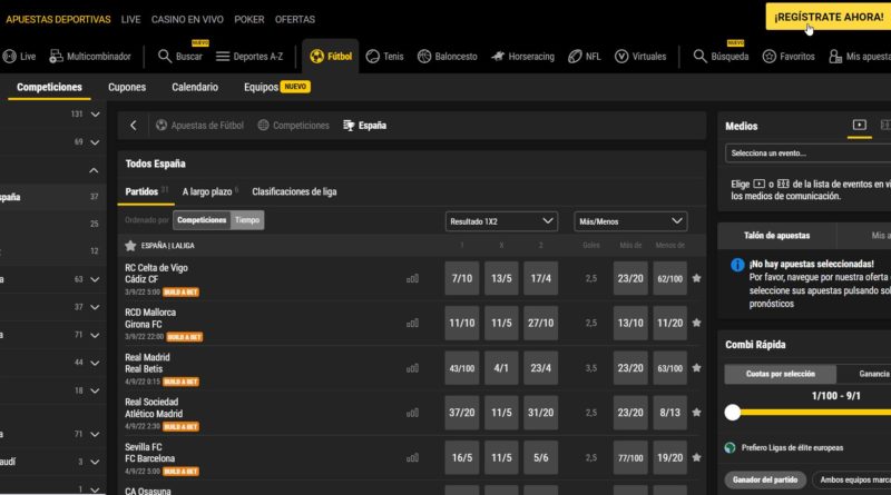 BWin Apuestas Deportivas de Futbol Espana La Liga