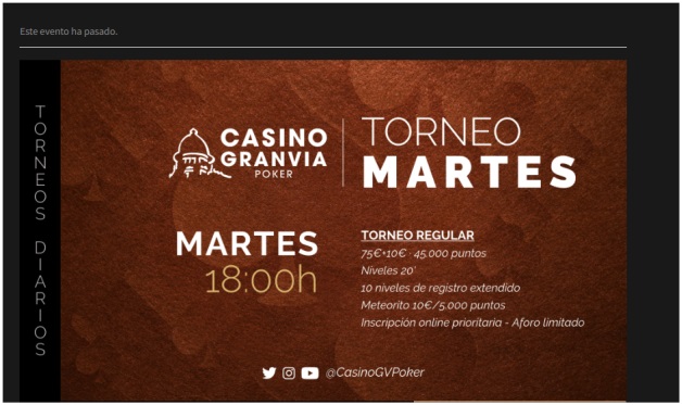 Casino Granvia con torneos en vivo