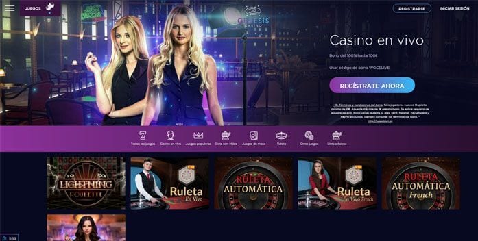 Casino en vivo de Génesis