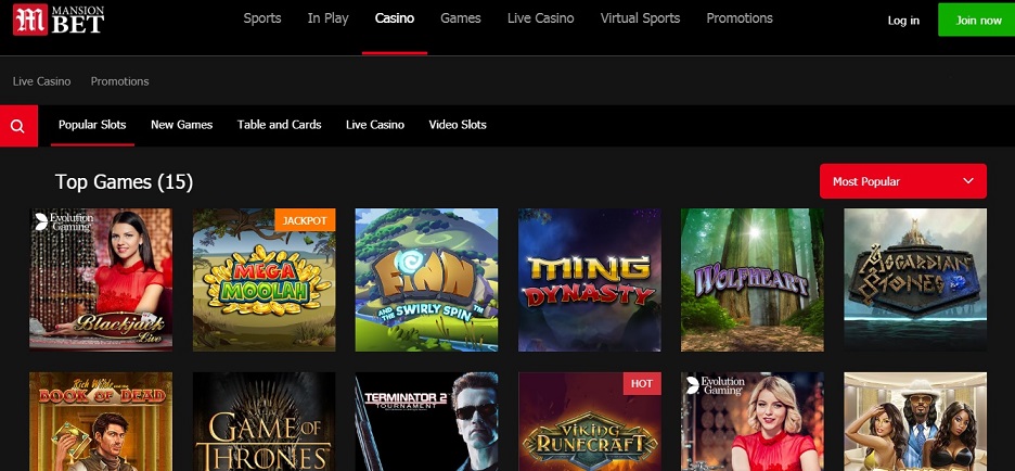 Juegos de Mansion casino