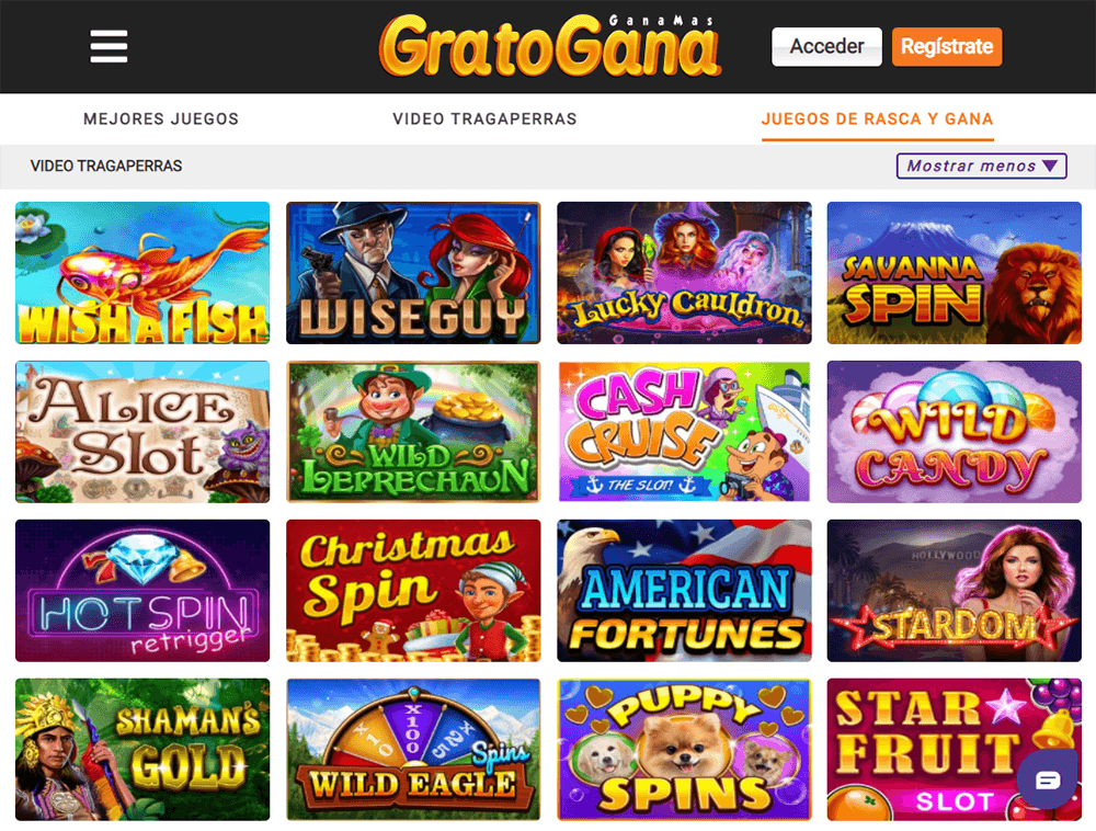 Juegos de casino en GratoGana