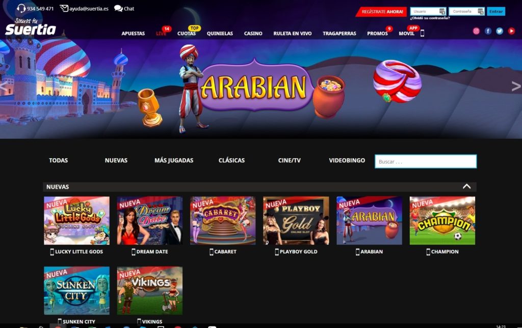 Juegos de casino en Suertia