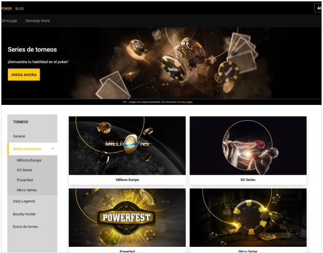 Juegos de póquer en el casino bwin