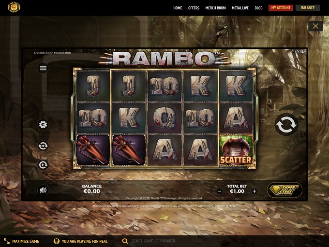 Juegos disponibles en Metal casino