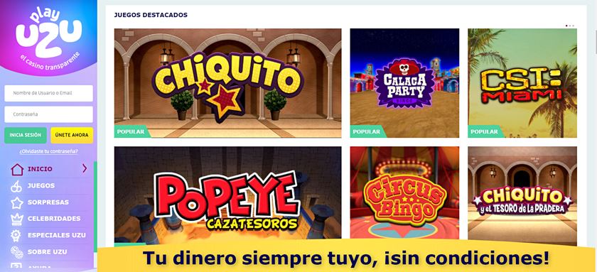 Juegos disponibles en Playuzu