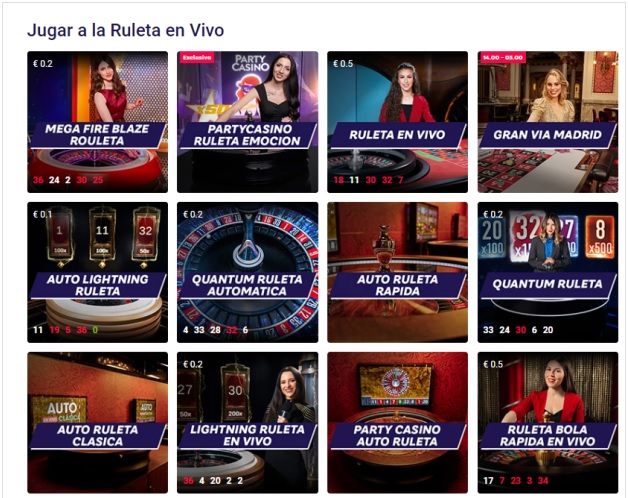 Party casino con crupier en vivo sin descargar