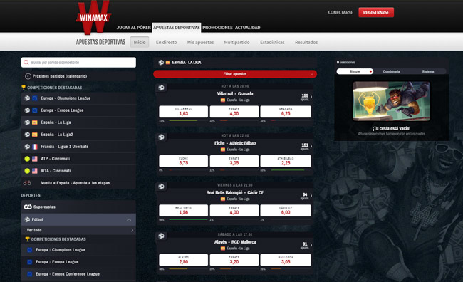Qué ofrece Winamax en apuestas deportivas
