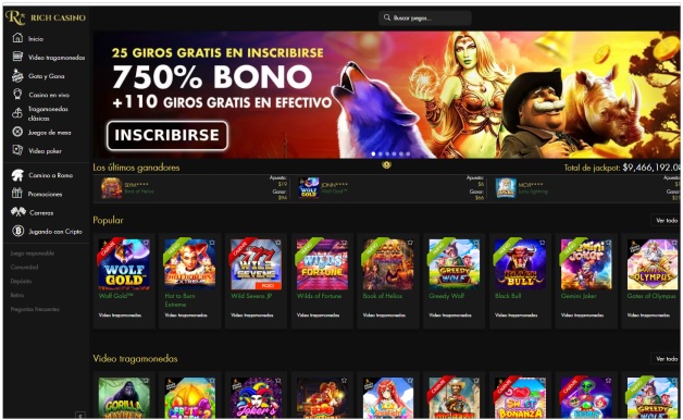 Rich casino ofrece 25 giros gratis como bono sin depósito para jugar en vivo a nuevos jugadores
