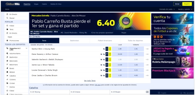 William Hill sitio de apuestas online españa