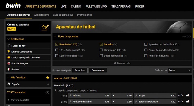 bwin para apuestas deportivas